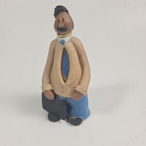 Honey Water Collectible Businessman Figurine Clay Pottery Aguamiel Venezuela Tan